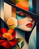 DOTSTART Paint by Numbers for Adults,Beautiful Woman with Flower Adult Paint by Number Kits on Canvas,DIY Paint by Numbers Easy,Number Painting Acrylic Oil Painting,for Home Wall Decor 15.7X19.7 Inch