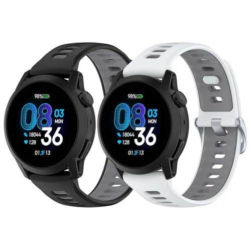 ExtraFortunato Bands for COROS PACE 4/PACE 3/APEX 4 42mm/APEX 2Pro/APEX 46mm/APEX Pro Silicone Straps (C (Pack of 2))