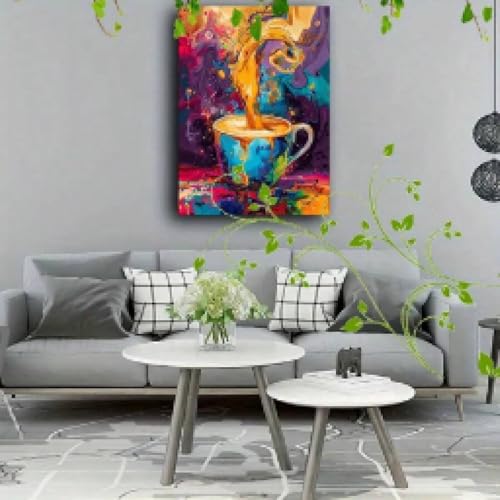 Impression sur toile de café 80x140 cm encadrée pour salon - 3