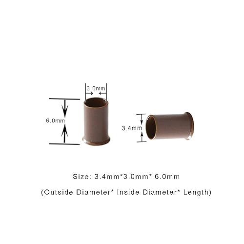 Miniatura 2 de 1000 piezas de tubos de cobre con bloqueo, micro anillos, cuentas para extensiones de cabello humano con punta I, 0.134 x 0.118 x 0.236in (marrón)
