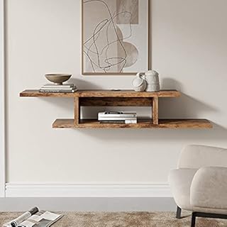FITUEYES Wall Mounted Gaming Shelf, Floating TV Stand Component Shelf, Entertainment Center Unit DS211803WM