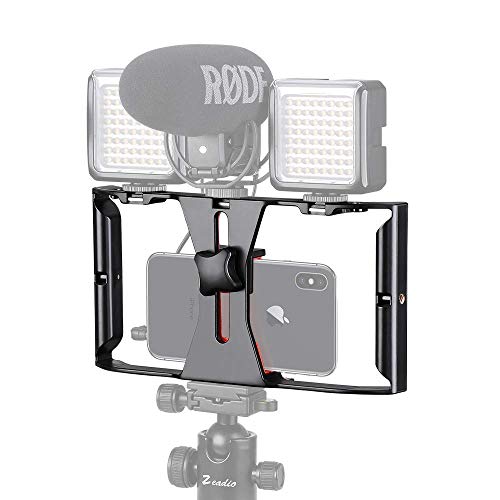 NEOHOOK Video Camera Cage Stabilizer Film Making Rig for All Smart Phones Video Rig Mobile Phone Holder Hand Grip Bracket Holder Stabilizer – Black NEOHOOK Video Camera Cage Stabilizer Film Making Rig for All Smart Phones Video Rig Mobile Phone Holder Hand Grip Bracket Holder Stabilizer – Black