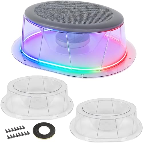 2PCS 6x9'' inch Speaker Boxes for Car UTV ATV RV Boat Trunk Trailer Golf Cart Marine Universal Speaker Enclosures Pods Adapter Spacer Rear Deck Door Kick Panel Cab (Transparent)