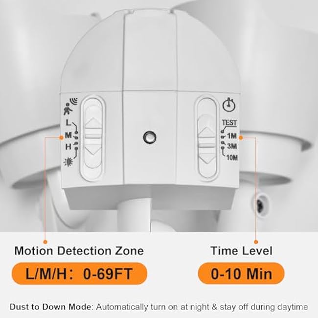 LED Security Lights 15W Dual-Head Flood Wall Light 3000K/5000K Light White