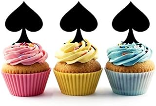 TA0824 Poker Spade Silhouette Party Wedding Birthday Acrylic Cupcake Toppers Decor 10 pcs