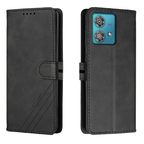 Coque Motorola Moto G84 antichoc en TPU et cuir portefeuille à rabat aimanté