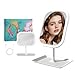 Touch-Sensitive Controls Vanity mirrorr, Makeup Mirror with LED Light, 2400mAh Rechargeable, 270-degree Rotation Adjustment,Beauty Vanity Mirror with Lights， Portable Travel, White, 3 Light Color