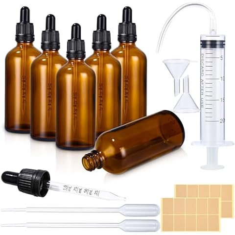 Huifoo Flacons en Verre Ambré 100ml Cover
