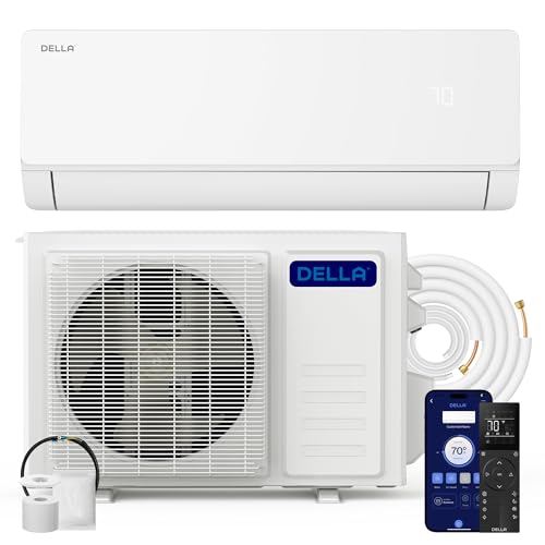 DELLA Vita Series 36000 BTU Mini Split Air Conditioner Energy Efficient 20 SEER2 230V Cools up to 2500 Sq. Ft 3 Ton Heat Pump Works with Alexa & Wifi Ductless Inverter System Pre-Charged 16ft Kit