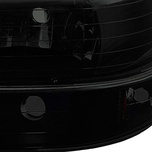 AKKON - For Black Smoke 99-02 Sivlerado 00-06 Suburban Tahoe Headlights Lamps + Bumper Signal Lamps 4pcs Set
