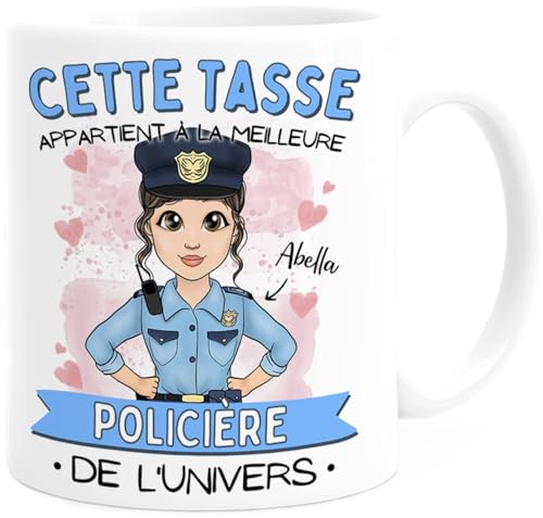 Tassenliebling Tasse de policière personnalisée - Impression recto verso - Meilleure policière de l'univers - Cadeaux de police – vue 2