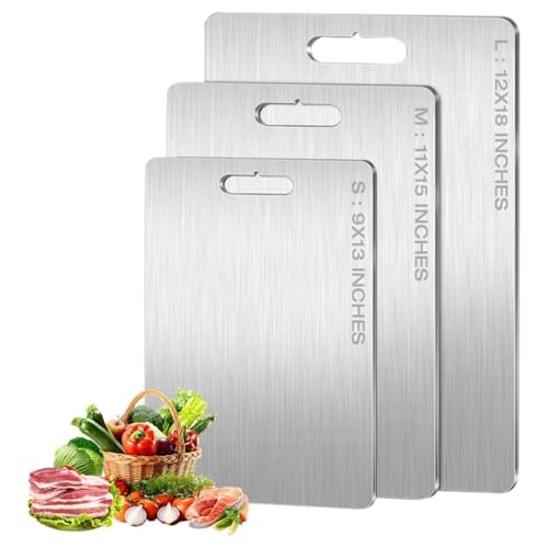 Titanium Cutting Boards 100 Pure Titanium Cutting Boards for Kitchen Double Sided Food Grade Cutting Board Easy to Clean Chopping Boards Cutting Mat for Meat Fruit vegetable 15 x 11 in