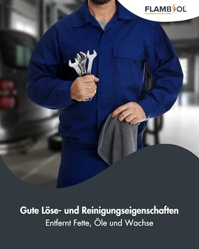 Höfer Chemie FLAMBIOL Gereinigtes Petroleum 1 L Heizöl - Entaromatisierte Qualität - Für Campingheizung, Petroleumlampe & Grillanzünder - Rußfreie Verbrennung