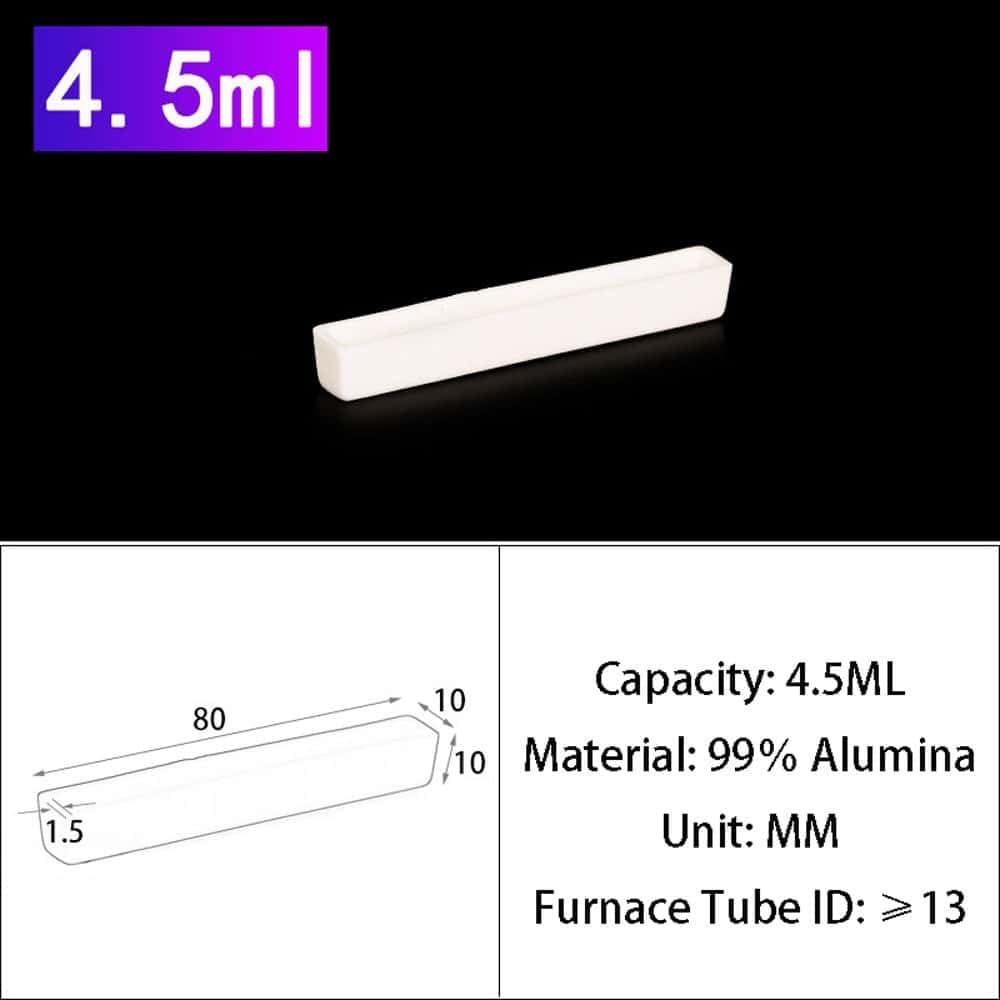 Crogiolo in allumina al 99% resistente alle alte temperature - Contenitore quadrato in corindone Al2O3 for laboratorio e industria, 1 pz(80x10x10mm)