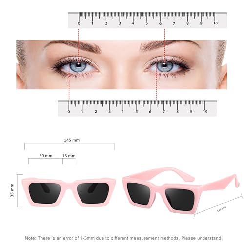 Image of ARICKS Vintage Square Cat Eye Sunglasses Women Retro Trendy Sunglasses