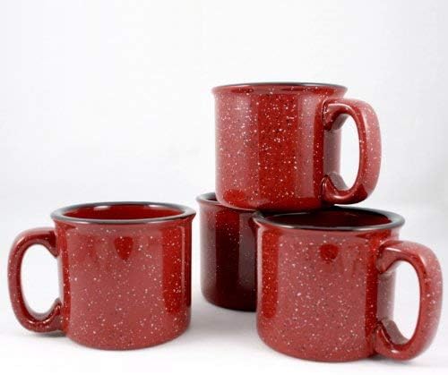 Ceramic Campfire Mug, 15oz - Set of 4 (Burgundy)