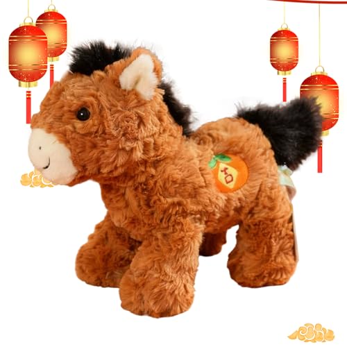 Peluche del Festival de Primavera - Peluche del Festival de Primavera de 6 pulgadas | Peluche en forma de caballo - Peluche de Año de caballo suave para niños Adolescentes Adultos Collezionis