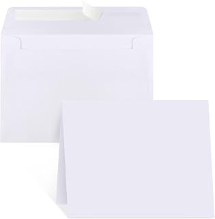 Joyberg Blank 4x6 Cards & Envelopes 30 Pack - Thick White Cardstock for DIY Invitations, Thank You Greeting Cards, All Occasions Printing