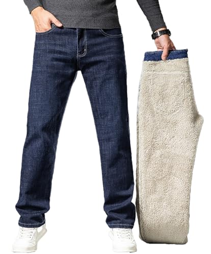 Kolongvangie Men's Jeans Pants Washed Straight Fit Work Casual Daily Jeans with Pockets Sizes 28-46