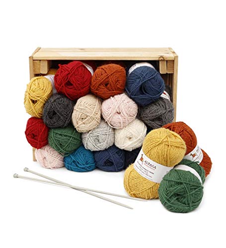 Blend Alpaca Yarn Wool Set of 3 Skeins DK Weight - Heavenly Soft and Perfect for Knitting and Crocheting (Ivory, DK) - Thumbnail 2