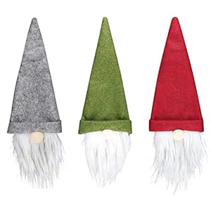 3 Pack Christmas Gnomes Wine Bottle Cover,Xmas Wine Bottle Cover Handmade Swedish Gnomes Wine Bottle Toppers Santa Claus…