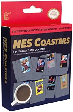 Paladone Nintendo NES Cartridge Retro Drink Coasters for Game Lovers - Super Mario Bros Accessories