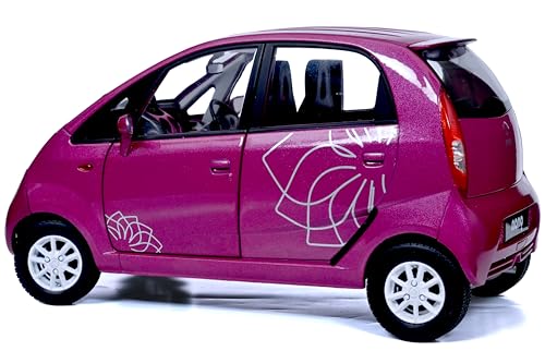 Image of Official Tata-Nano-Die-cast 1 /18 Scale Model Toy Car | Free Wheel (Not Pull Back) - for Boys and Girls Above 3 Years (Nano, Cocktail Red)