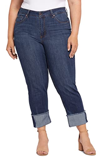 Seven7 Women's Plus Size High Cuff Slim Straight