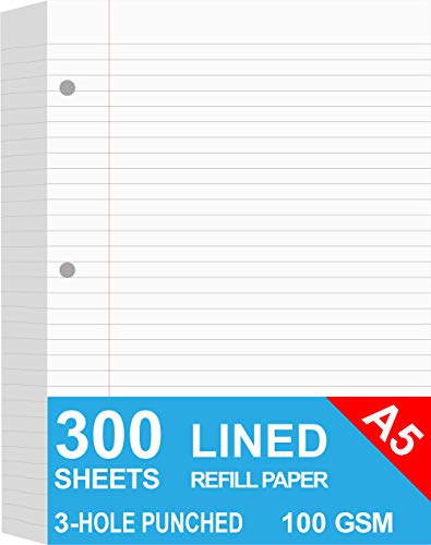 Recharge papier A5 3 trous premium : blanc éclatant 100g pour classeur haut de gamme