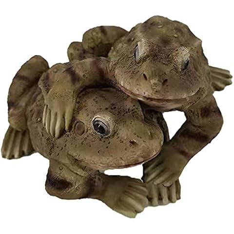 G&H Decor - Frog Poly Resin Lawn Statue - Hand Finished Ornament Figurine with Intricate Detail - Frost Resistant Garden Pond Sculpture Suitable for Indoor Outdoor Use - Toad Patio Gift (Lovers) Cover