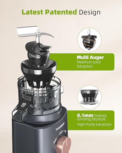 image for Juicer Machines, TUUMIIST Cold Press Juicer with 4.25'' Large Feed Chu