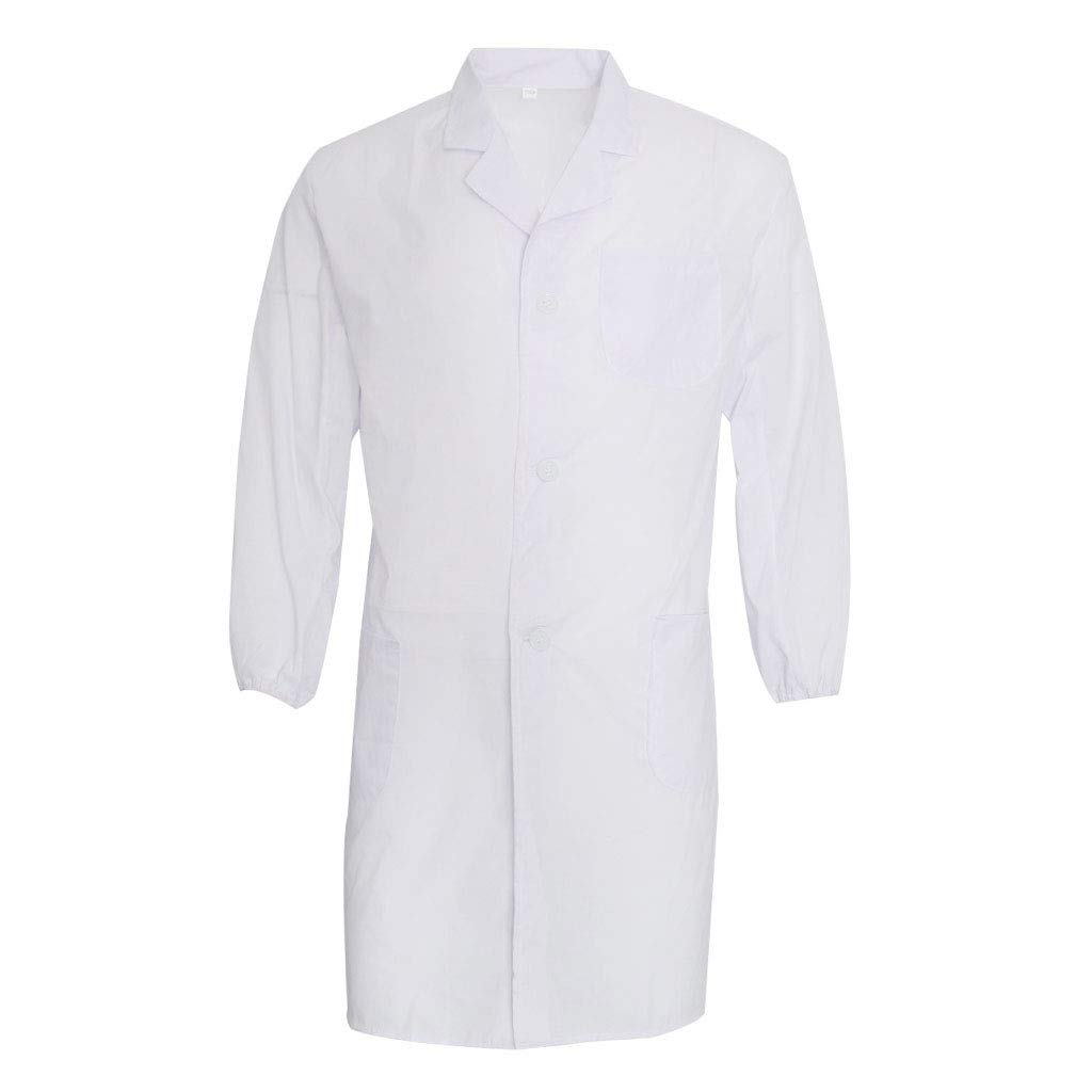 loom tree LOOM TREE® Unisex Long Sleeve White Scrubs Lab Coat Medical Doctor Nurse Uniform L-picture-31