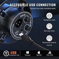 FIFINE XLR Studio Mikrofon Dynamisches, USB Microphone PC für Streaming Podcast Gaming, für PS4/5 Mac Mixer Soundkarten – Ansicht 4
