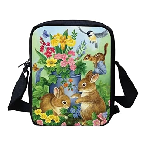 Bandolera chaqlin para niños con diseño de flor de conejo de Pascua Cover