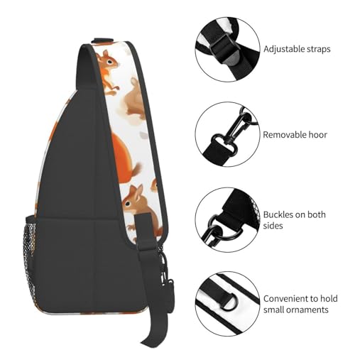 Mochila Cruzada Urbana Negra Estampada para Adultos miniatura 5