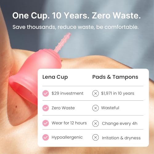 Image of Lena Soft & Sensitive Ultra-Soft Menstrual Cups 2-Pack Set (Small) Medical-Grade Silicone Period Cups for Women, Beginner-Friendly, 12-Hour Leak-Free Comfort & Feminine Care
