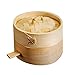 Hemoton 2 Piezas de Vapor de Bambú Chino Cesta de Vapor para Cocinar Al Vapor Dim Sum Dumplings Bollos Verduras Carne Pescado Arroz 9 Cm