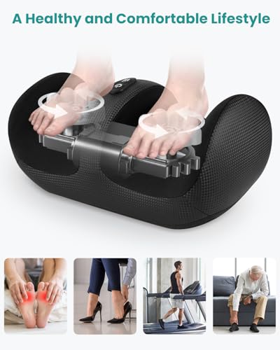 Nekteck Shiatsu Foot Massager With Heat, Foot And Calf Massager With Massage Roller, Lightweight And Compact For Circulation Pain Relief, Suitable For Office And Home (Black) - 5