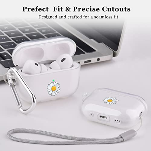 Mofree Compatible With Airpods Pro 2 Case Clear, Soft Tpu Airpods Pro 2Nd Generation Case With Lanyard And Durable Keychain, Shockproof Cover For Ipod Pro 2 Wireless Charging Case 2022 -Daisy #TOP4