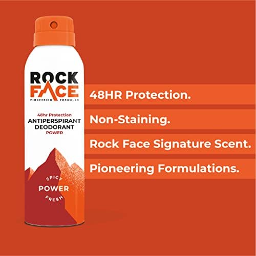 Rockface Power Antiperspirant for Men, Deodorant Spray, 48 Hour Protection, 200ml