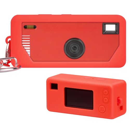 Silicone Case for Kodak CHARMERA Keychain Digital Camera Blind Box, Photo Mini Keychain Camera Sleeve with Precise Cutouts & Scratch Protection - Camera NOT Included (Red)