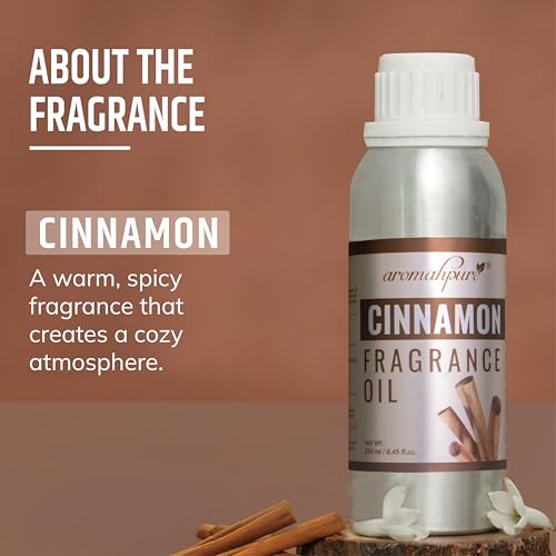 Image of Aromahpure Cinnamon Aroma Oil | 250ml Undiluted & Natural | Long-Lasting Scent for Aromatherapy, Candle & Soap Making, Diffusers, Room Freshener, Humidifier, Bathroom Revitalizer & Home Essentials