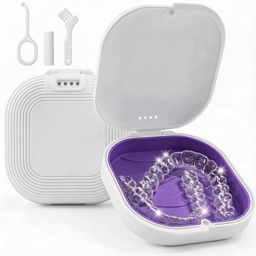 Retainer Case with Vent Holes, Aligner Case for Invisalign, Portable Aligner Kit, Removable Silicone...