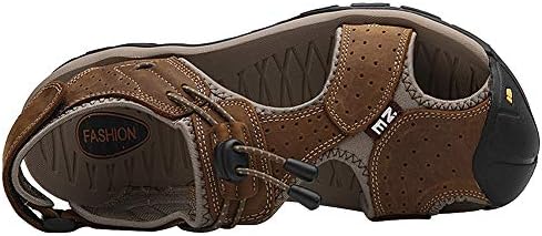 rismart Heren Gesloten Teen Haak & Loop Outdoor Wandelen Lederen Schoenen Sandalen,39 EU BRON
