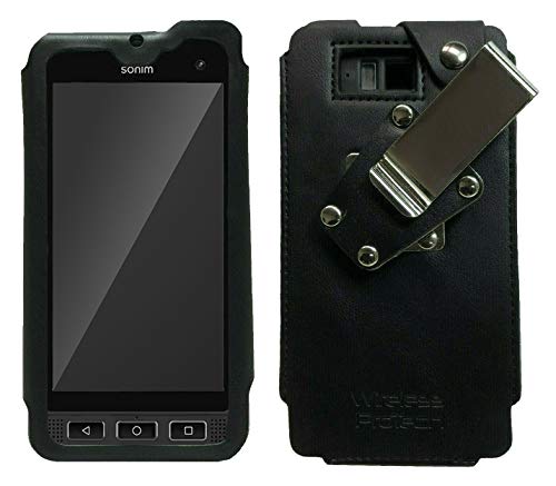 Sonim XP8 XP8800 Leather Frame Fitted case & Quad Lock Belt Clip by Wireless ProTech