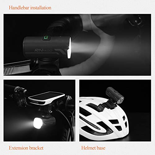Luci per bici Ricaricabili USB, 400 lumen Faro per bici, Luci per bicicletta a LED super luminose anteriori e posteriori - Accessori di sicurezza per ciclismo a sgancio rapido per uomini/donne/bambin