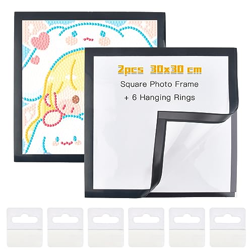 TMBMLPP 2PCS Diamond Painting Frames, 30x30cm Diamond Art Picture Frames, Black Photo Frame, for Poster Photos