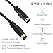 MECCANIXITY S Video Cable 3.3ft, Mini DIN 4 Pin S-Video Cable Male to Female Gold Plated Connector Transfer for TV Receiver Monitor S-VHS VCR DVD