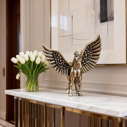 Estatua de Pegaso de Metal Vintage 2.36x2.13 Pulg miniatura 5