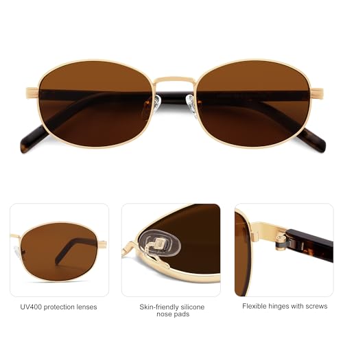 Trendy Retro Oval Sunglasses Womens Mens 90s Classic Vintage Sun Glasses AR810514